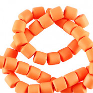 Polymeer tube kralen 6mm - Peach orange